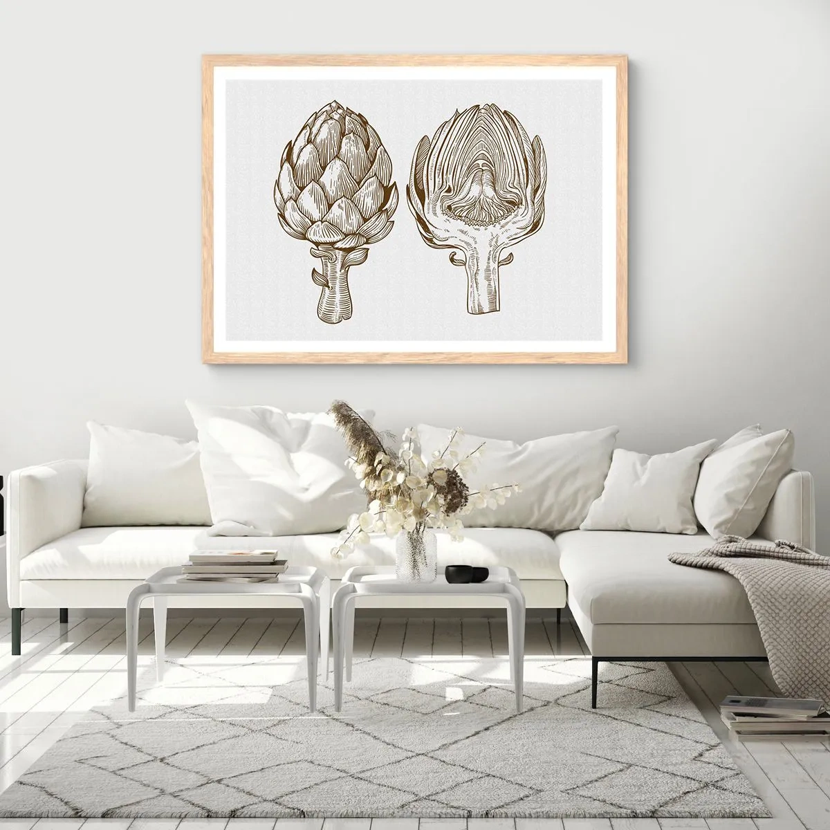 Plakát v rámu světlý dub - Hodiny anatomie - 100x70 cm