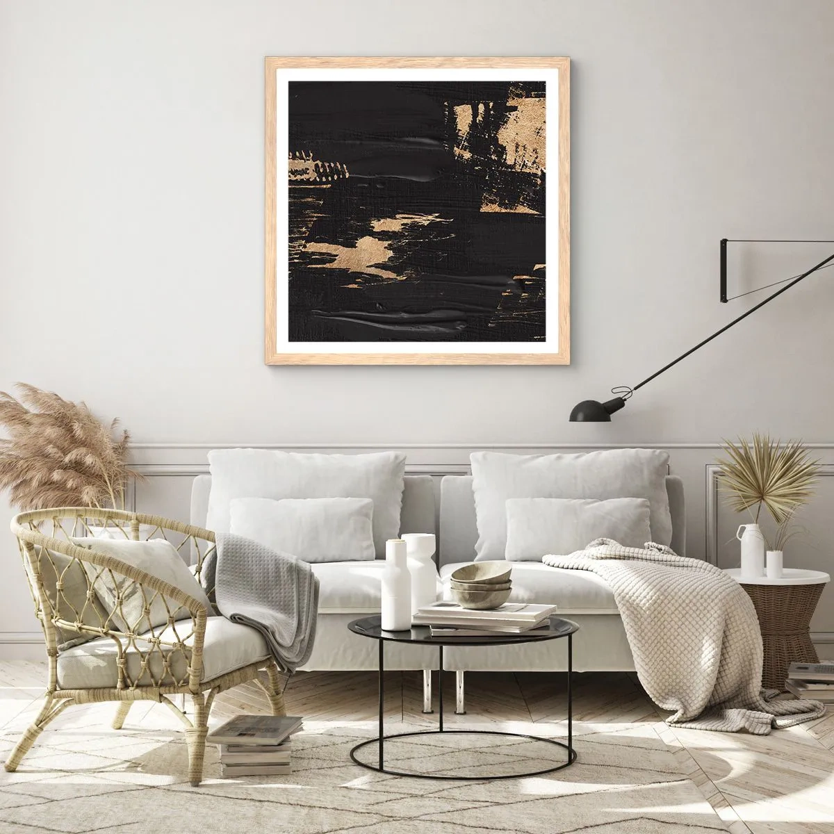 Plakát v rámu světlý dub - Stopa doteku - 50x50 cm