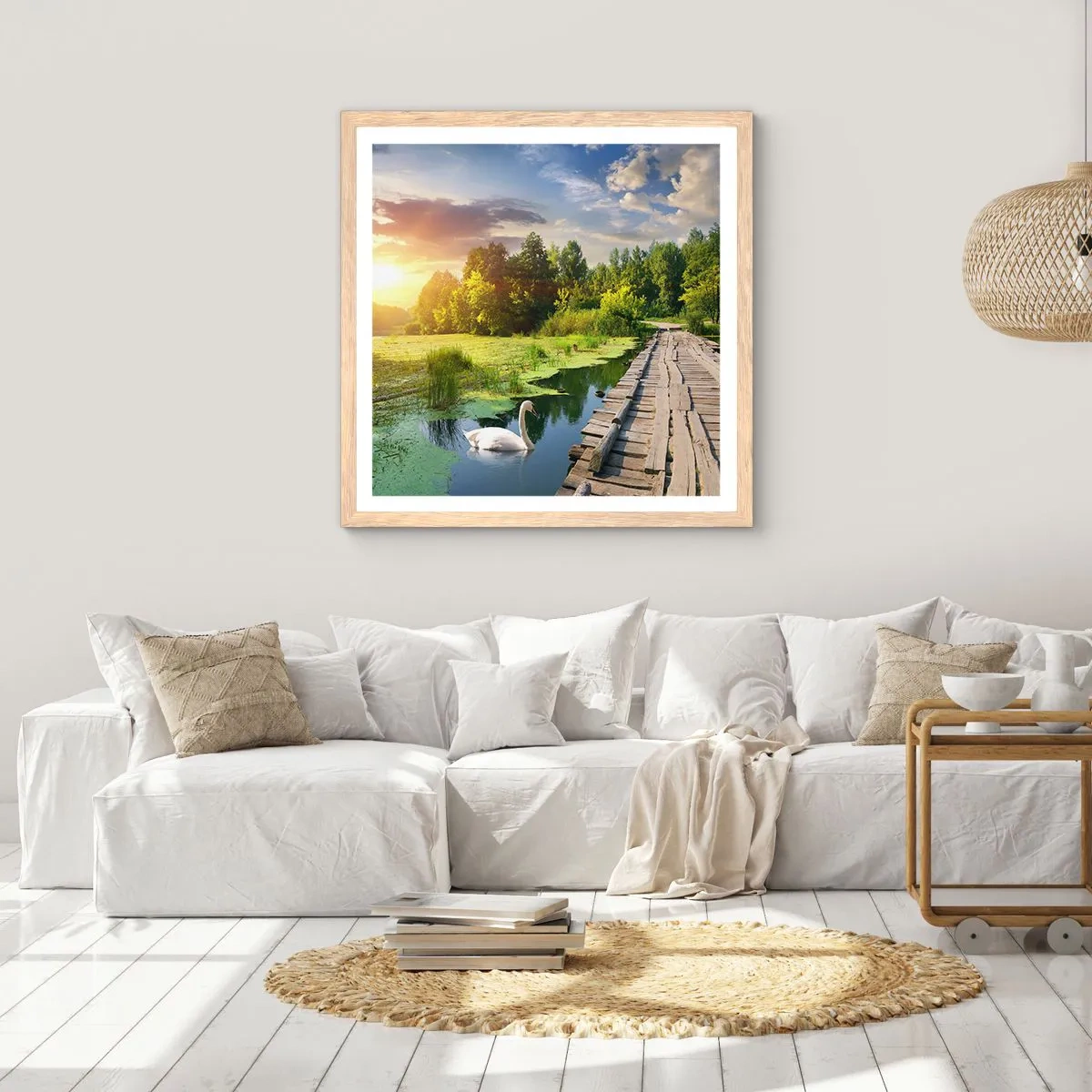 Plakát v rámu světlý dub - Léto, léto všude - 30x30 cm