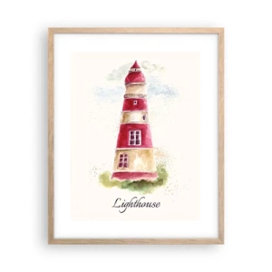 Plakát v rámu světlý dub - Tady je vždy počasí - 40x50 cm