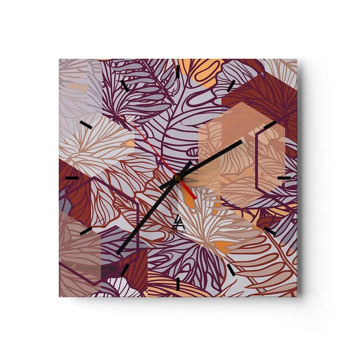 Nástěnné hodiny - Nemožný vztah mezi geometrií a přírodou - 30x30 cm
