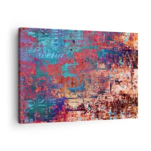 Obraz na plátně - Abstraktní kompozice s mixem intenzivních barev. - 70x50cm - Paměť a zapomnění - Moderní nástěnná dekorace do obývacího pokoje a ložnice ARTTOR