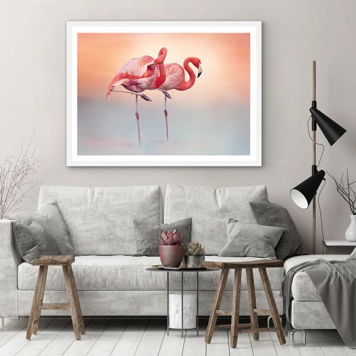 Plakát v bílém rámu - V barvě zapadajícího slunce - 91x61 cm