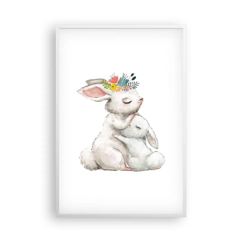 Plakát v bílém rámu - Nejlepší je u mámy - 61x91 cm