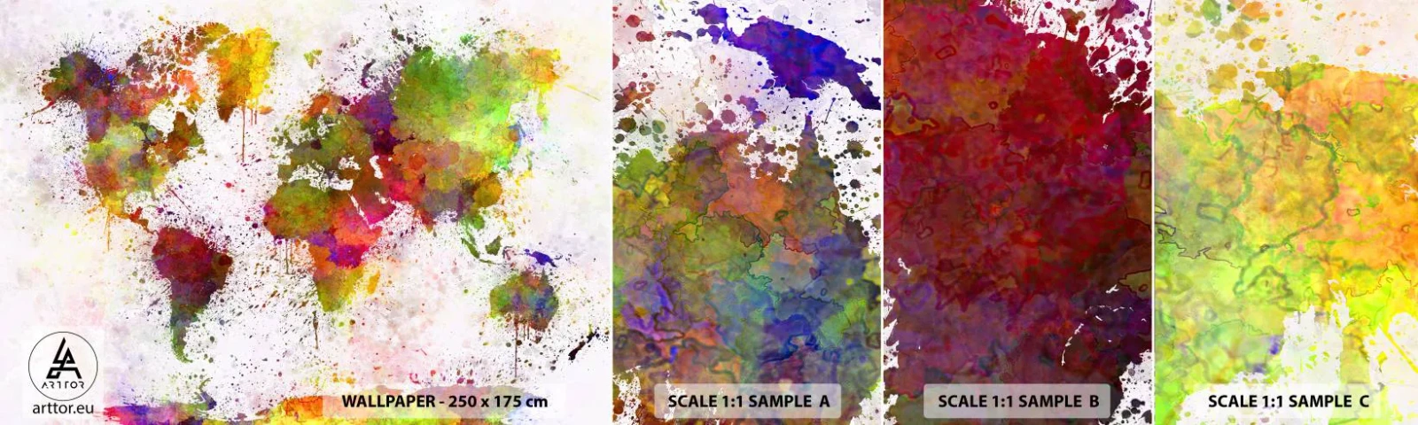 Vzor Fototapety Samolepicí Deluxe Sticker - Přišlo to nějak samo - Mapa světa, Kontinenty, Kus - 100x30 cm