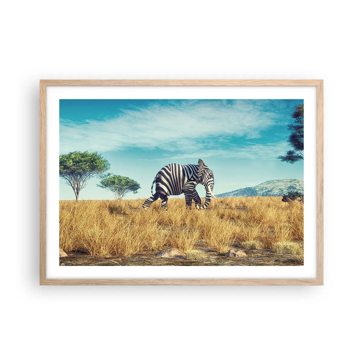 Plakát v rámu světlý dub - Šedá už není v módě - 70x50 cm