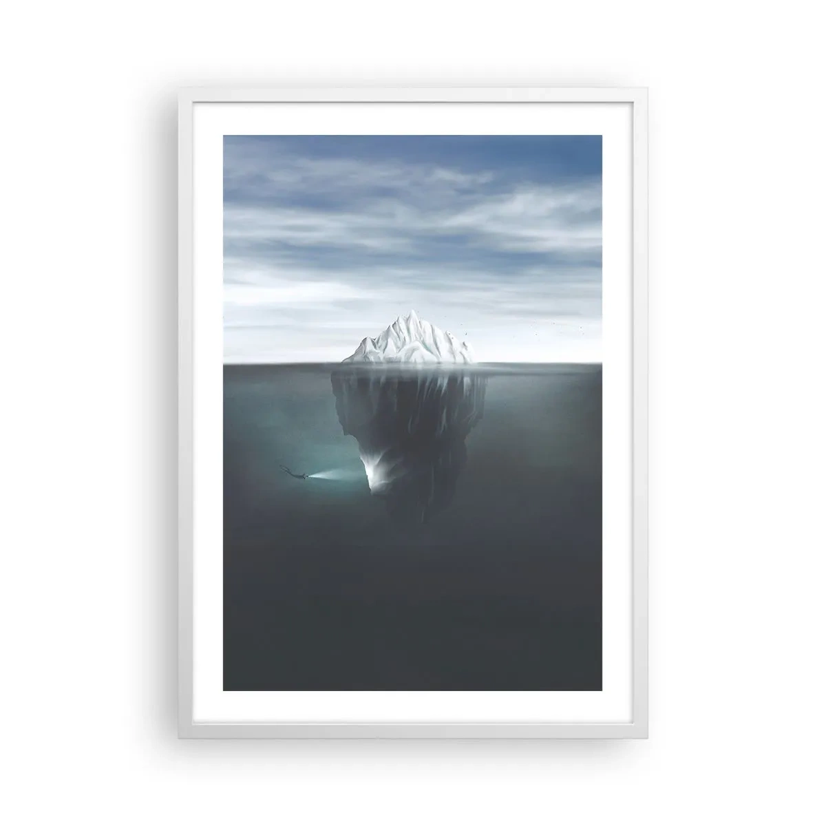 Plakát v bílém rámu - Podvodní tajemství - 50x70 cm