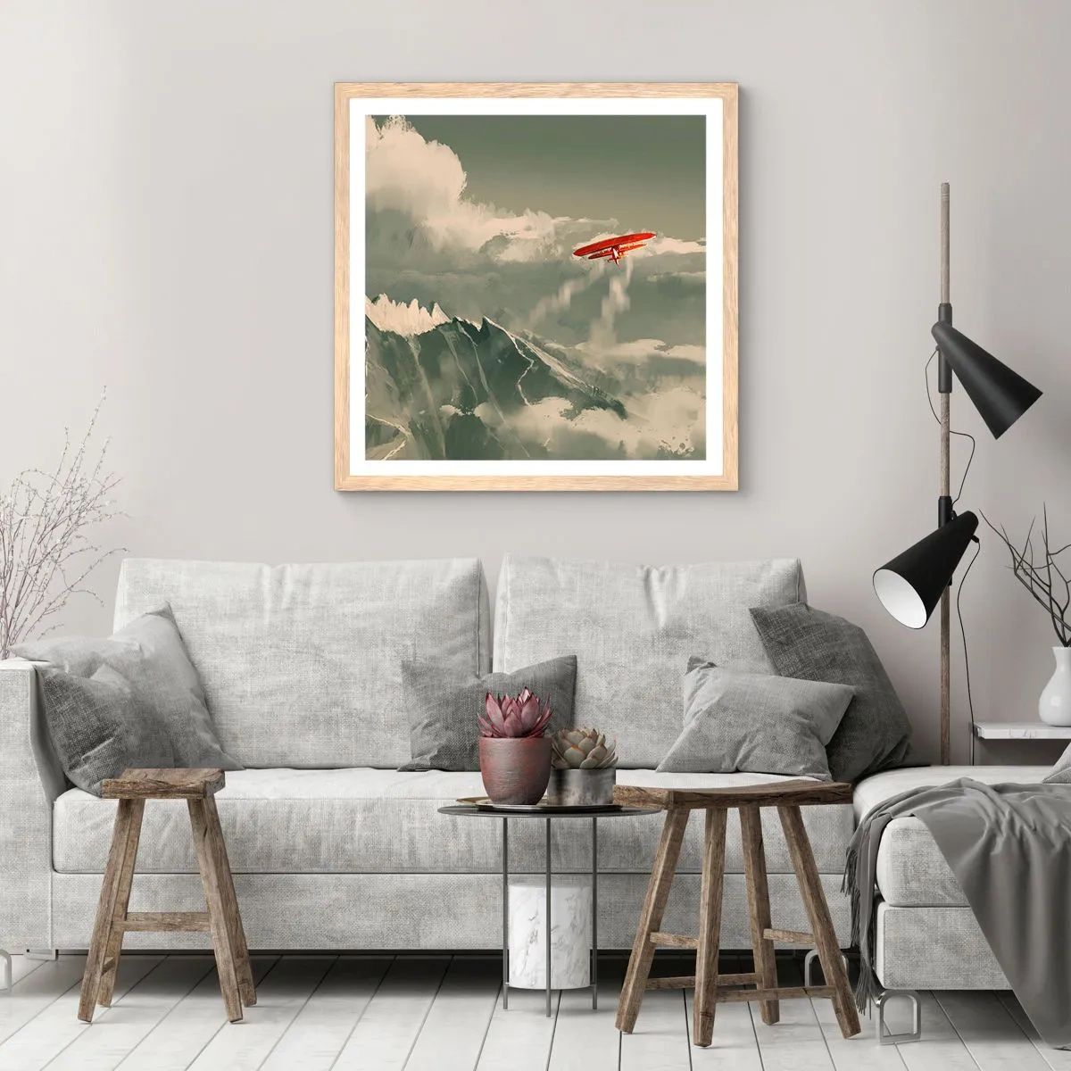 Plakát v rámu světlý dub - Nebojácný průkopník - 40x40 cm
