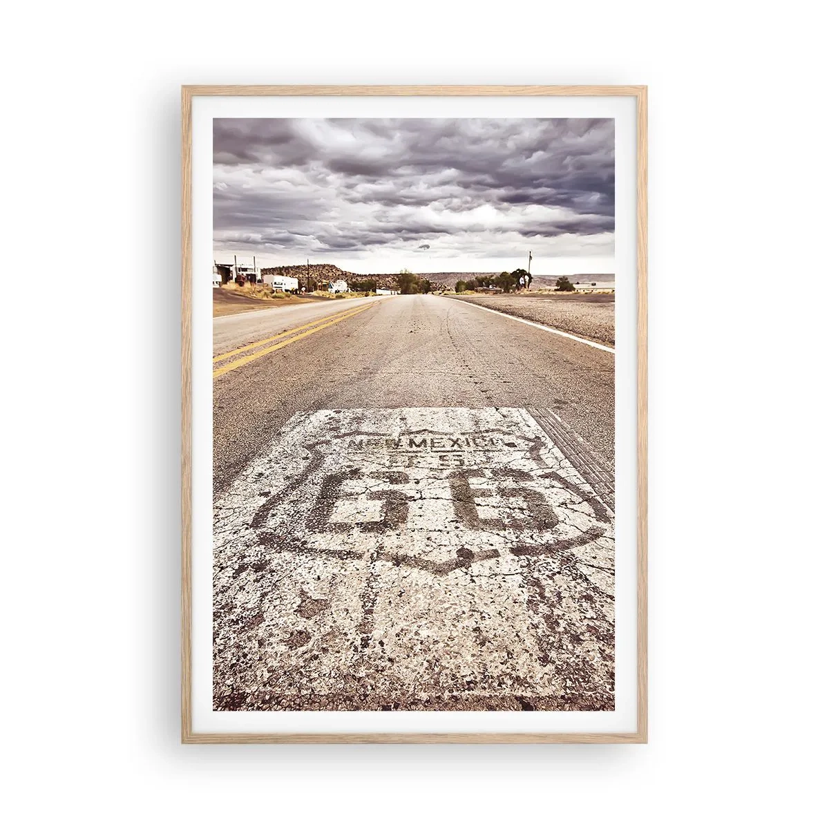 Plakát v rámu světlý dub - Mother Road - americká legenda - 70x100 cm