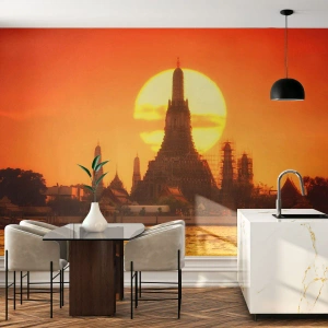 Fototapeta Samolepicí Deluxe Sticker - Ke slunci, vždy ke slunci - Bangkok, Chrám úsvitu, Thajsko - 350x256 cm