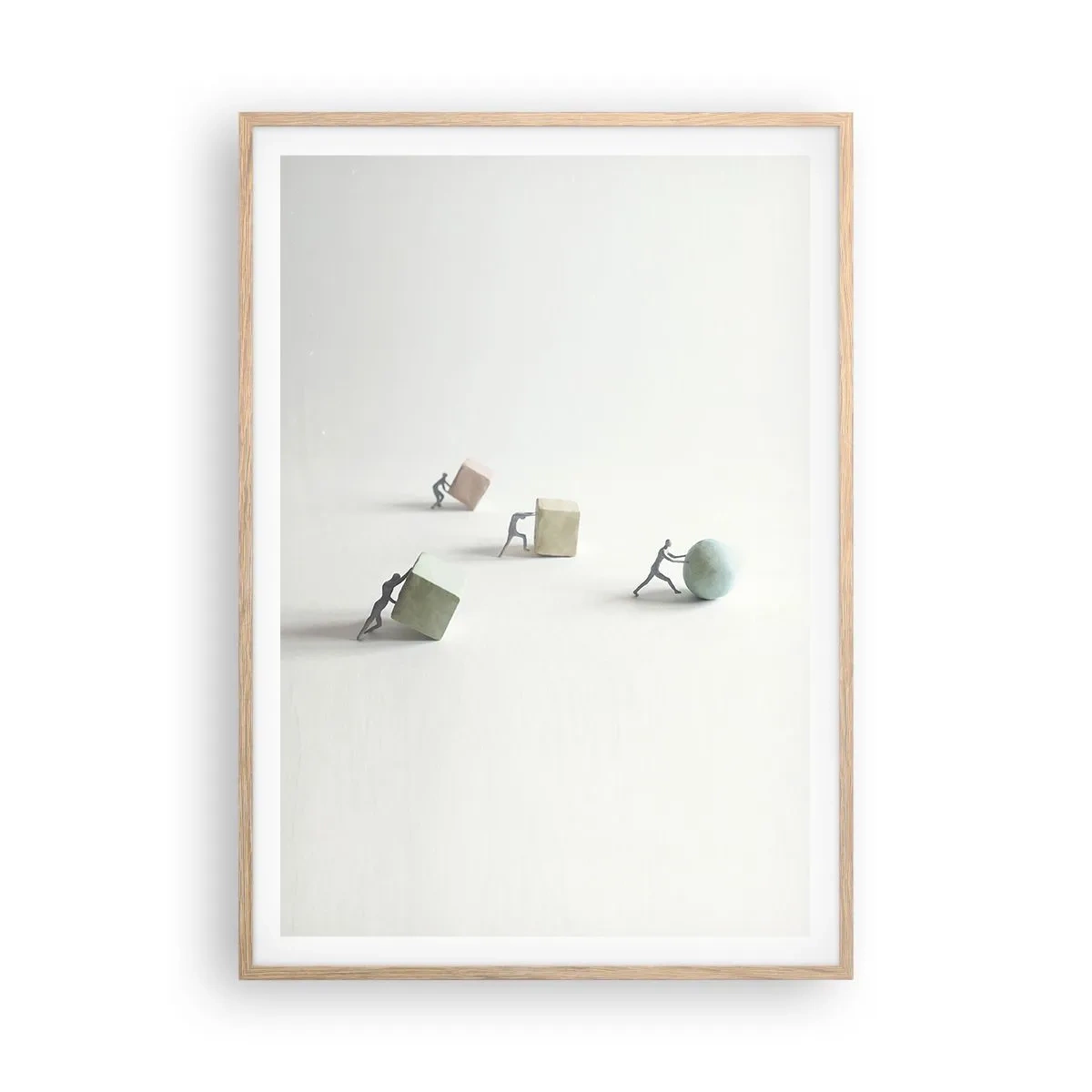 Plakát v rámu světlý dub - Život samotný - 70x100 cm