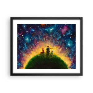 Plakát v černém rámu - Láska a přátelství - celý svět - 50x40 cm