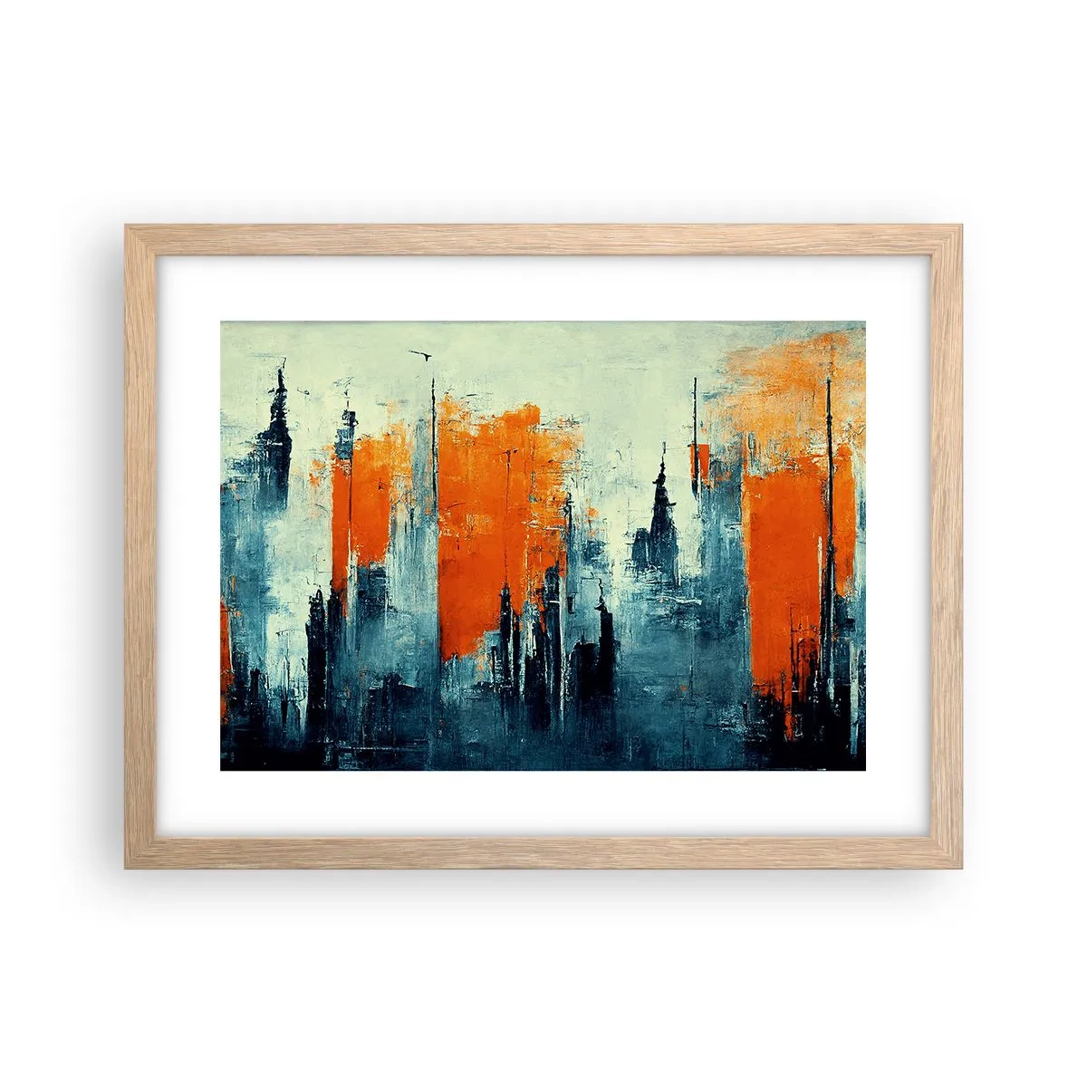 Plakát v rámu světlý dub - Moderní krajina - 40x30 cm