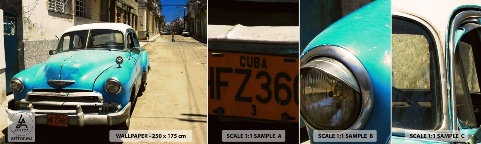 Fototapeta Vzorek Standard Eco - Evviva Cuba! - Automobilový průmysl, Auto, Kuba - 100x30 cm