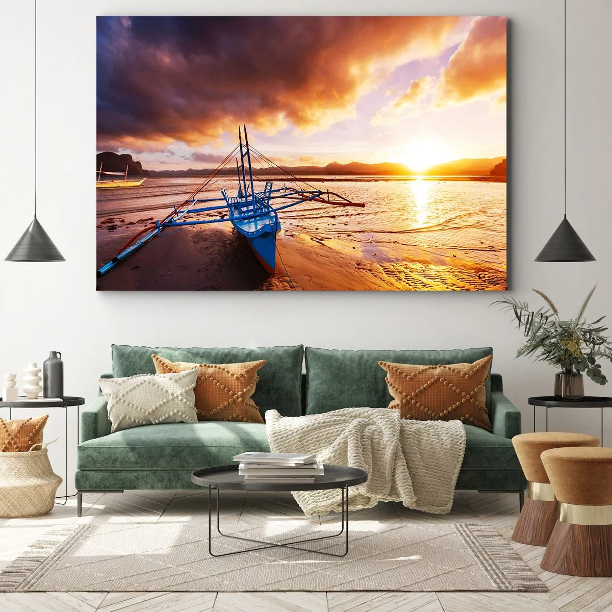 Obraz na plátně - Po celém dni se natáhnout na písku - 70x50 cm