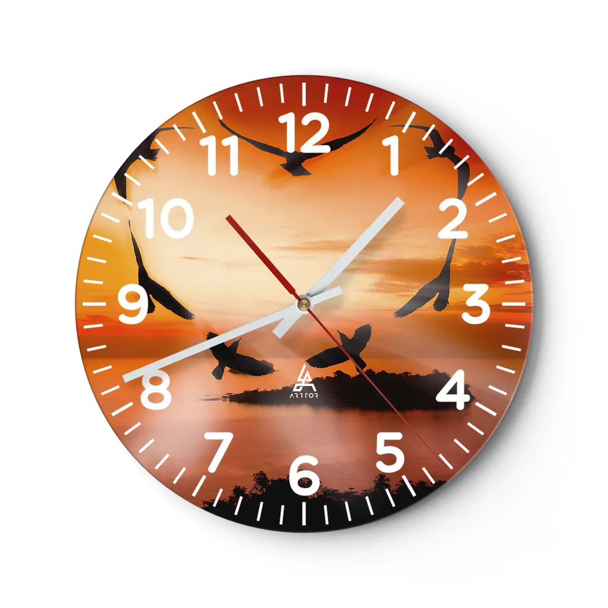 Nástěnné hodiny - Miluj svět jako ptáci - 30x30 cm