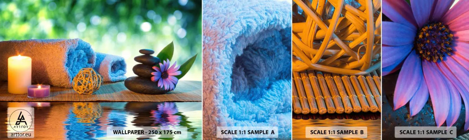 Vzor Fototapety Samolepicí Deluxe Sticker - Čas pro tělo - Lázně, Svíčka, Kultura Japonsko - 100x30 cm