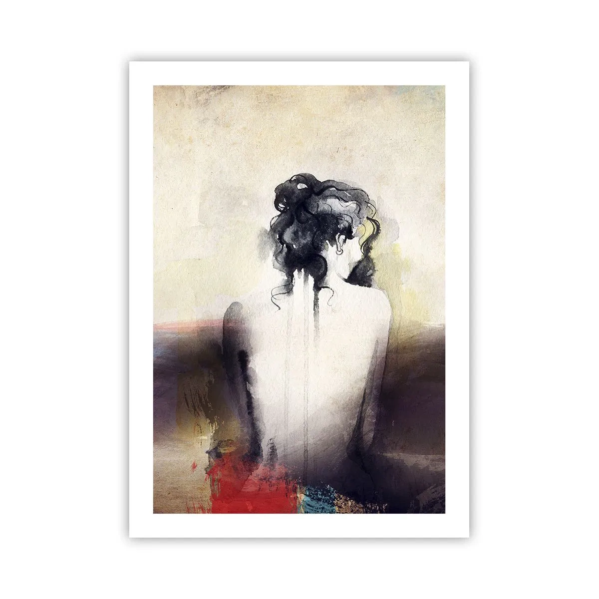 Plakát - Jemné linie, oválné tvary - 50x70 cm