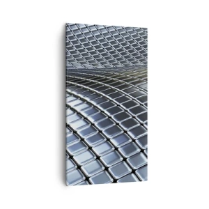 Obraz na plátně - Kovová stříbrná vlna - 45x80 cm