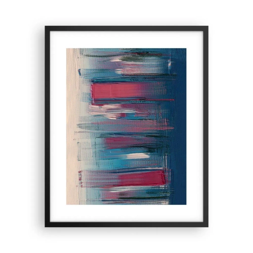 Plakát v černém rámu - Vertikální kompozice v modré a červené - 40x50 cm
