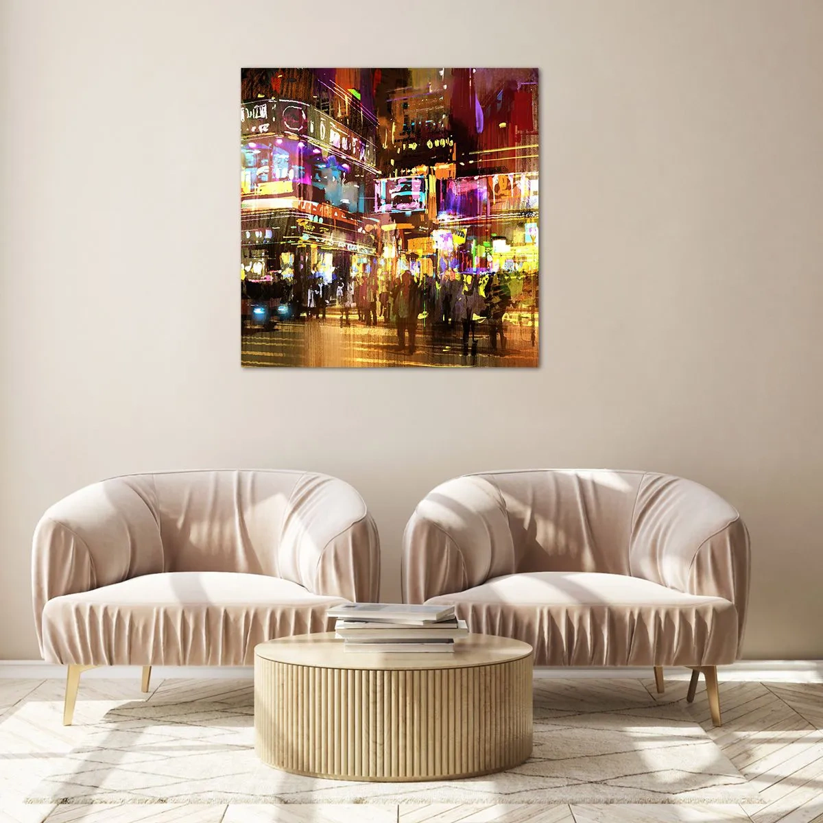 Obraz na skle - V moři světla - 70x70 cm