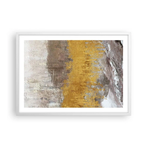 Plakát v bílém rámu - Zlatistý závan - 70x50 cm