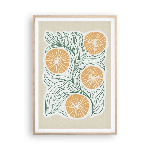 Plakát v rámu světlý dub - Etnický s abstraktním nádechem - 70x100 cm