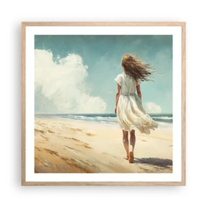 Plakát v rámu světlý dub - Směrem k slunci a větru - 60x60 cm