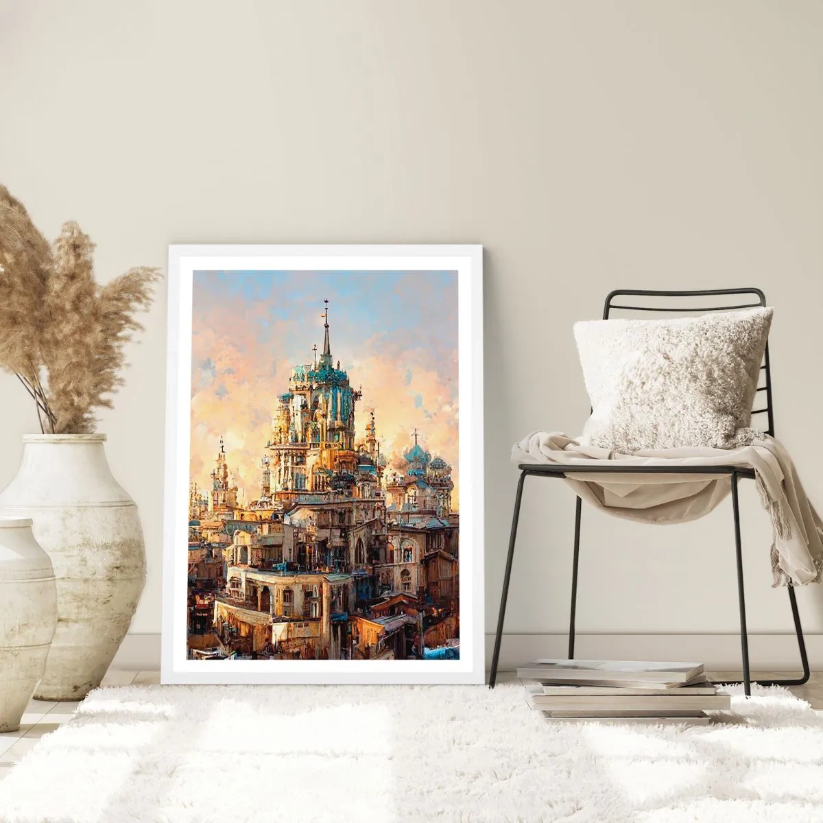 Plakát v bílém rámu - Město měst - 61x91 cm