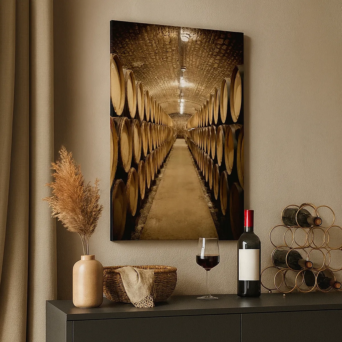 Obraz na plátně - V cihlovém sklepě - 50x70 cm