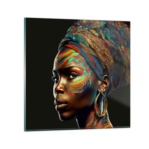 Obraz na skle - Africká královna - 50x50 cm