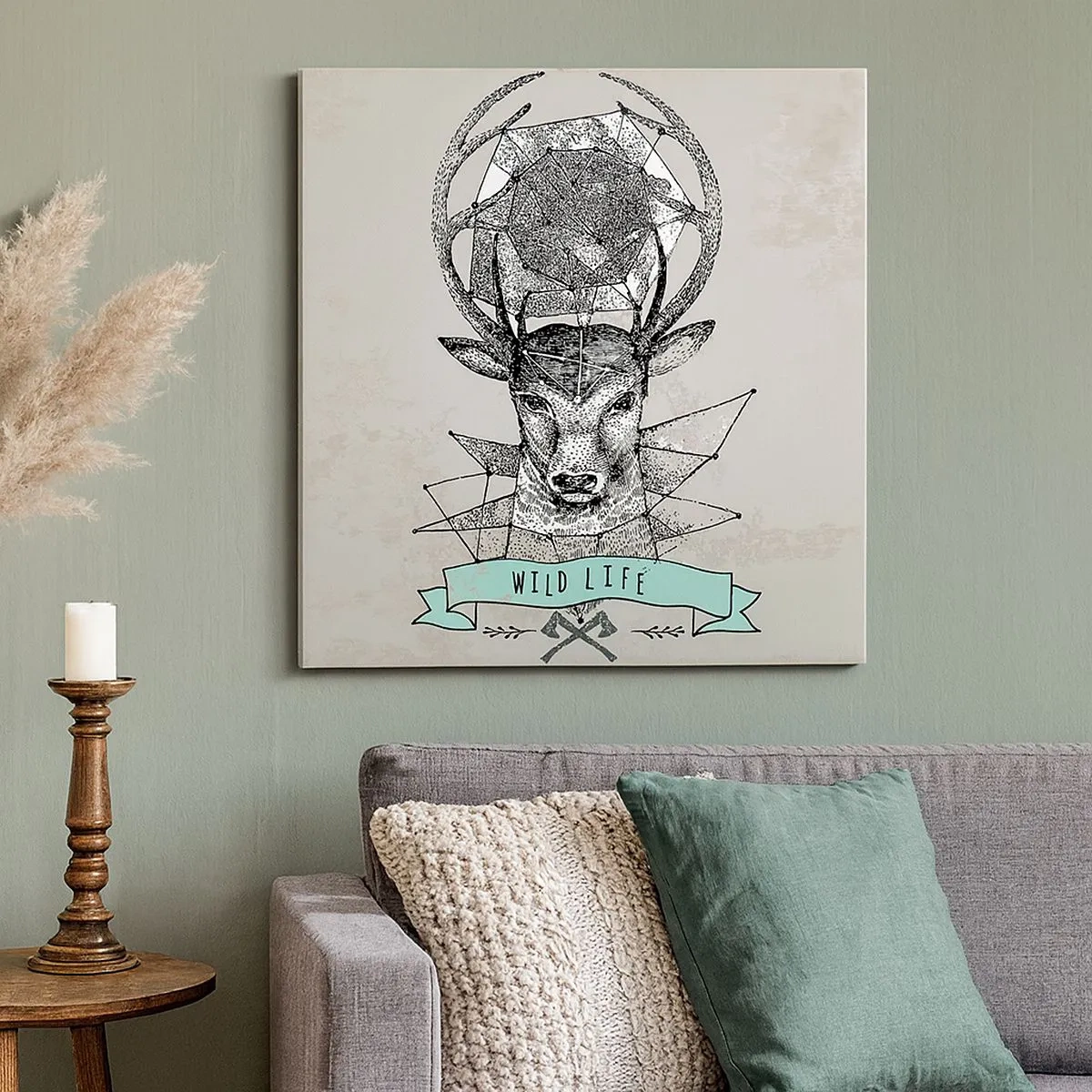 Obraz na plátně - Vidění sv. Huberta - 30x30 cm