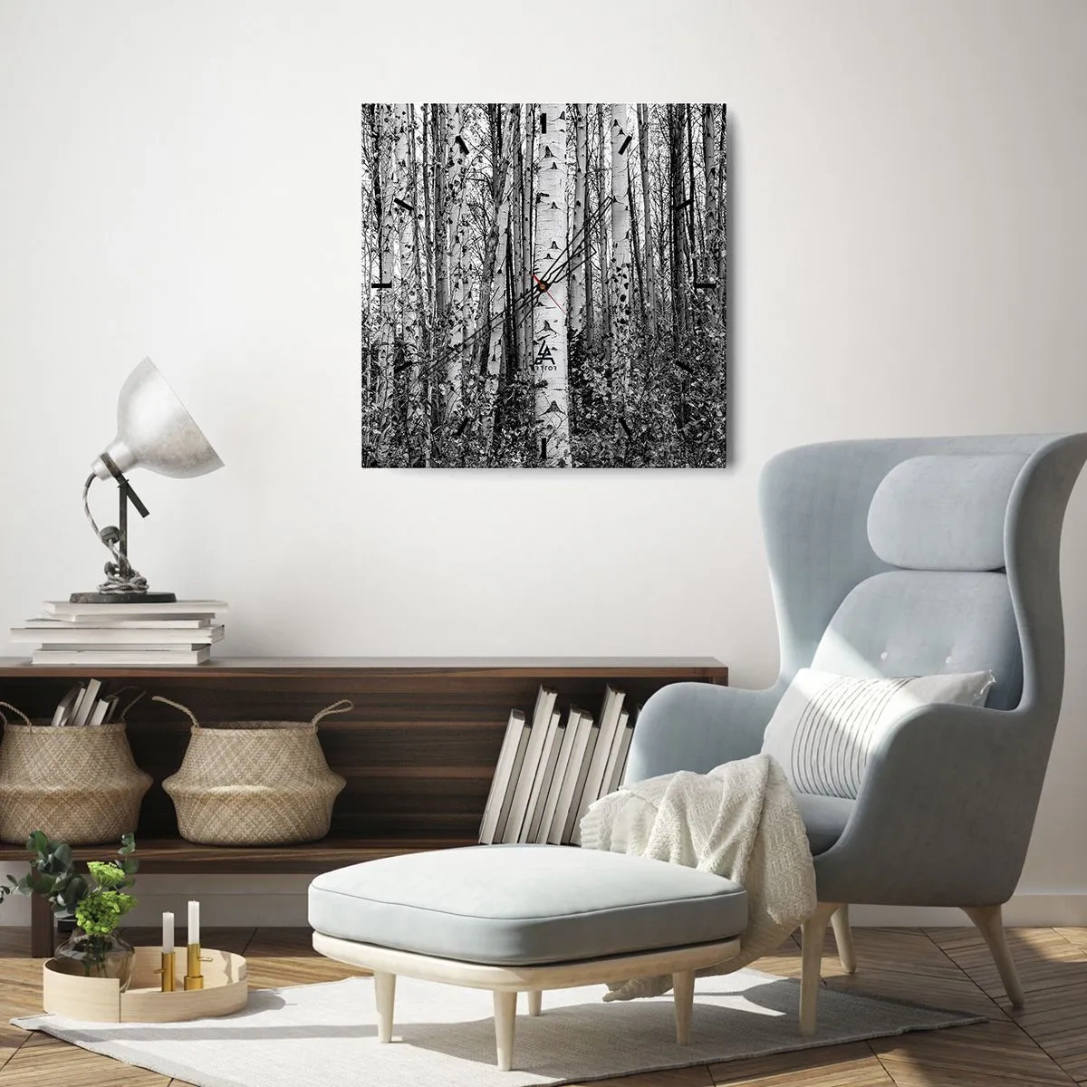 Nástěnné hodiny - Březová kolonáda - 30x30 cm