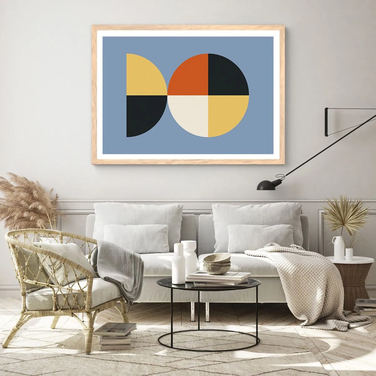 Plakát v rámu světlý dub - Koukej a počítej - 70x50 cm