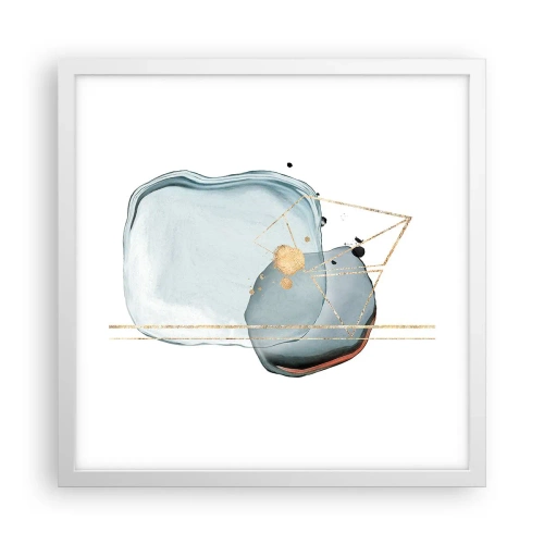 Plakát v bílém rámu - Studie kapky - 40x40 cm