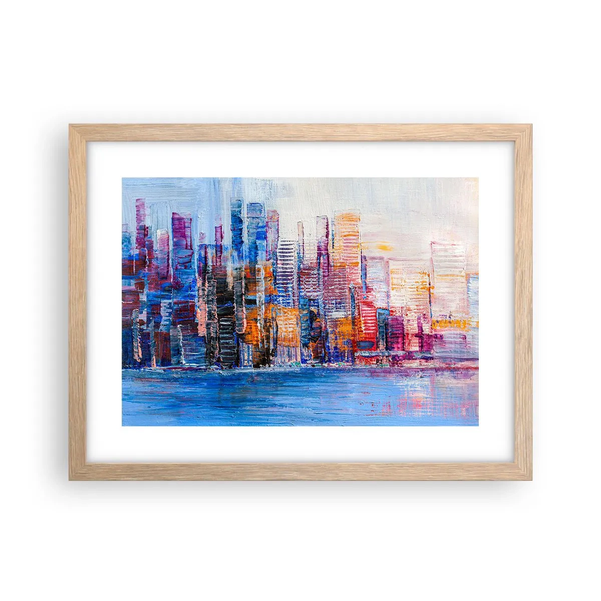 Plakát v rámu světlý dub - Radostná metropole - 40x30 cm