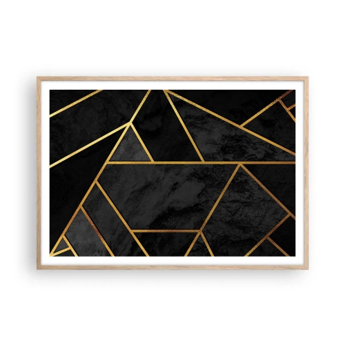 Plakát v rámu světlý dub - Temnota a světlo - 100x70 cm