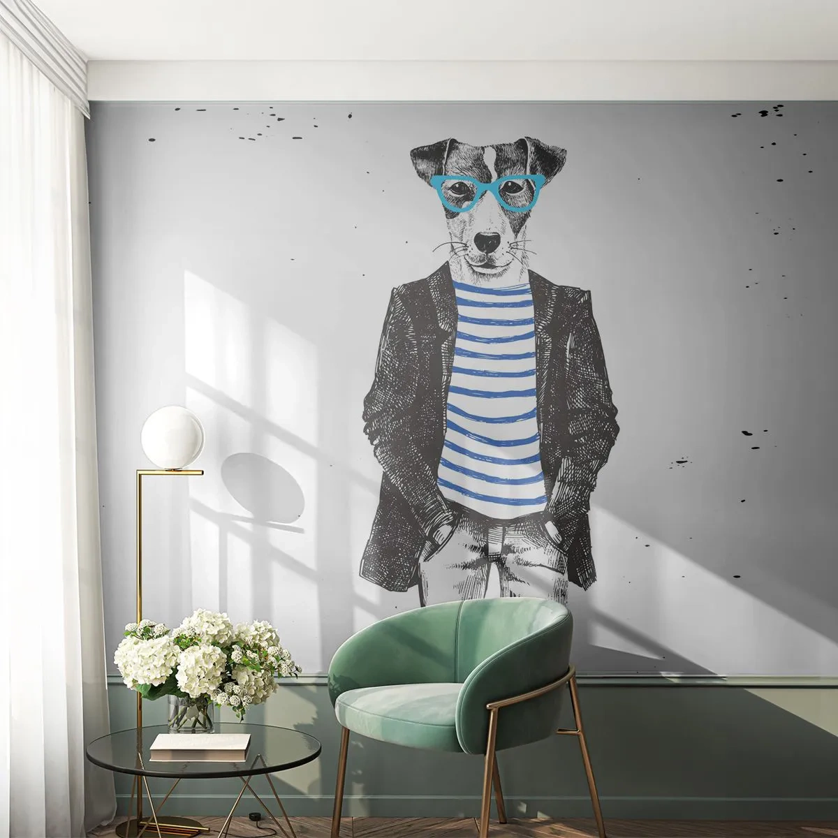 Fototapeta Standard Eco - Maxipes - Abstrakce, Muž, Pes - 500x350 cm