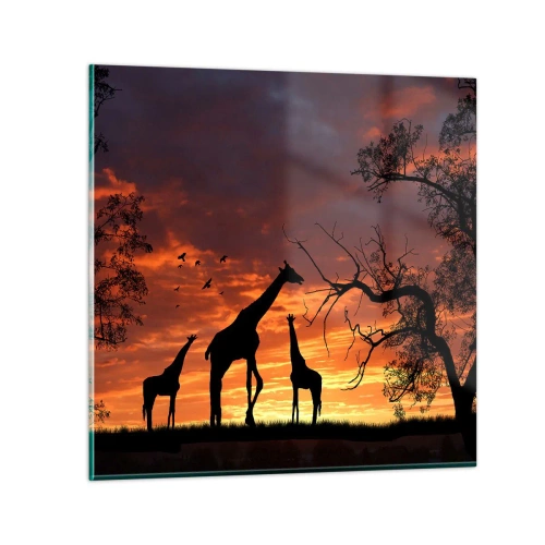 Obraz na skle - Malá večeře v kruhu nejbližších - 40x40 cm