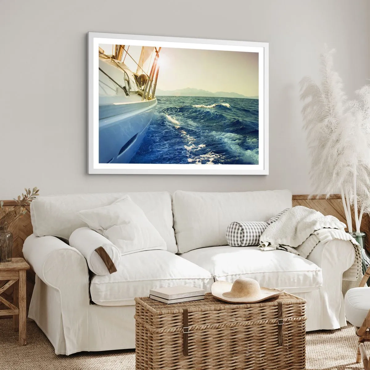 Plakát v bílém rámu - Za dobrodružstvím - 70x50 cm