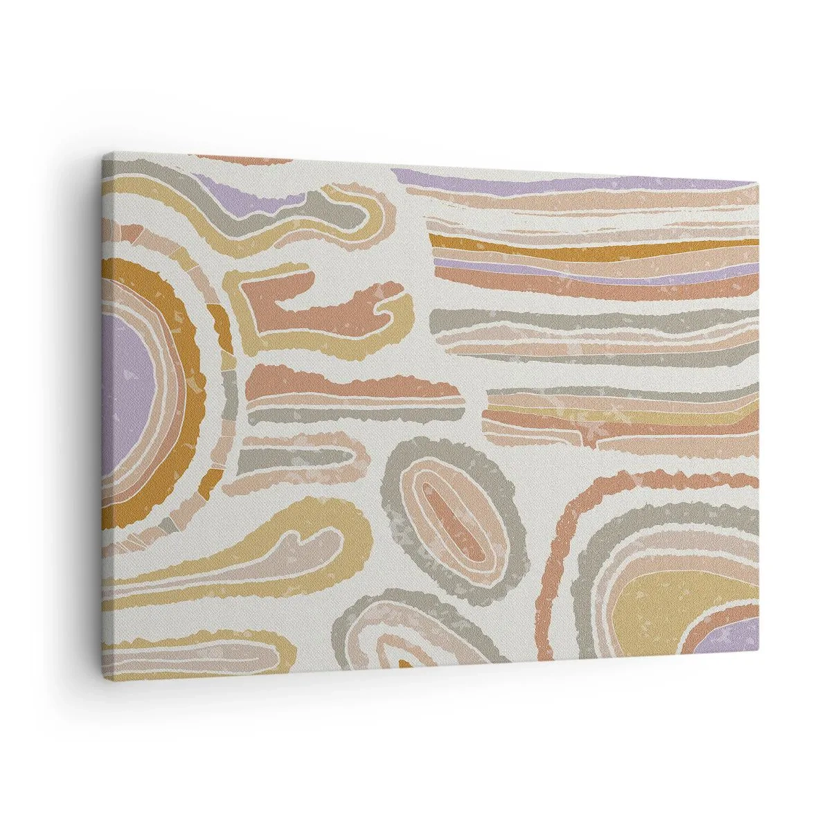 Obraz na plátně - Barevné průřezy abstraktních tvarů - 70x50cm - Barevné průřezy - Moderní nástěnná dekorace do obývacího pokoje a ložnice ARTTOR