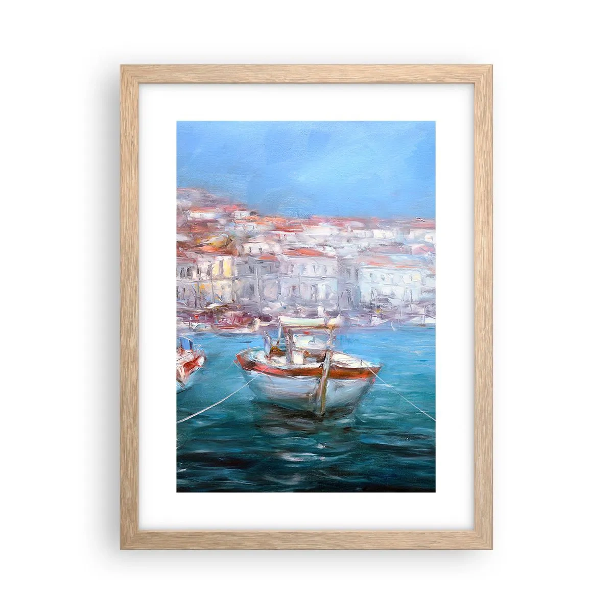Plakát v rámu světlý dub - Italský záliv - 30x40 cm