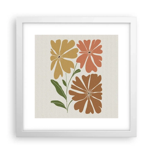 Plakát v bílém rámu - Příroda a geometrie - 30x30 cm