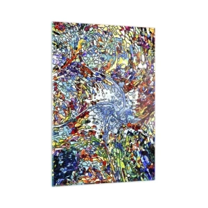 Obraz na skle - Vitráž s kapkami - 50x70 cm