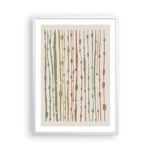 Plakát v bílém rámu - Hudební záznam barev - 50x70 cm