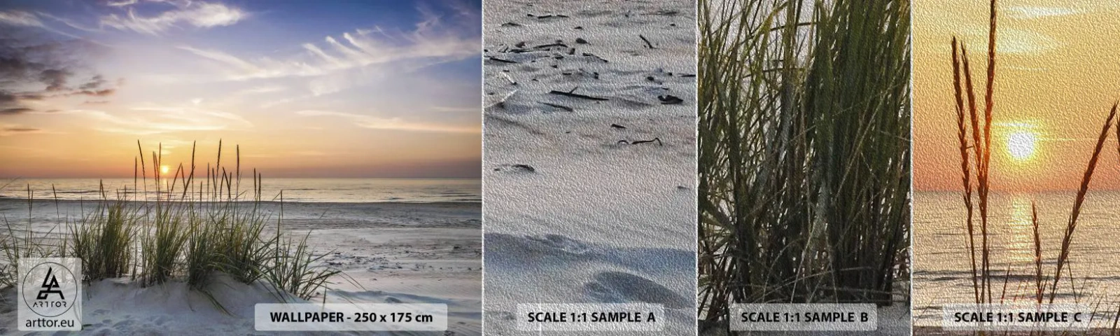 Vzor Fototapety Premium Sand - Podívej se, představ si a pociť - Krajina, Pláž, Moře - 100x30 cm