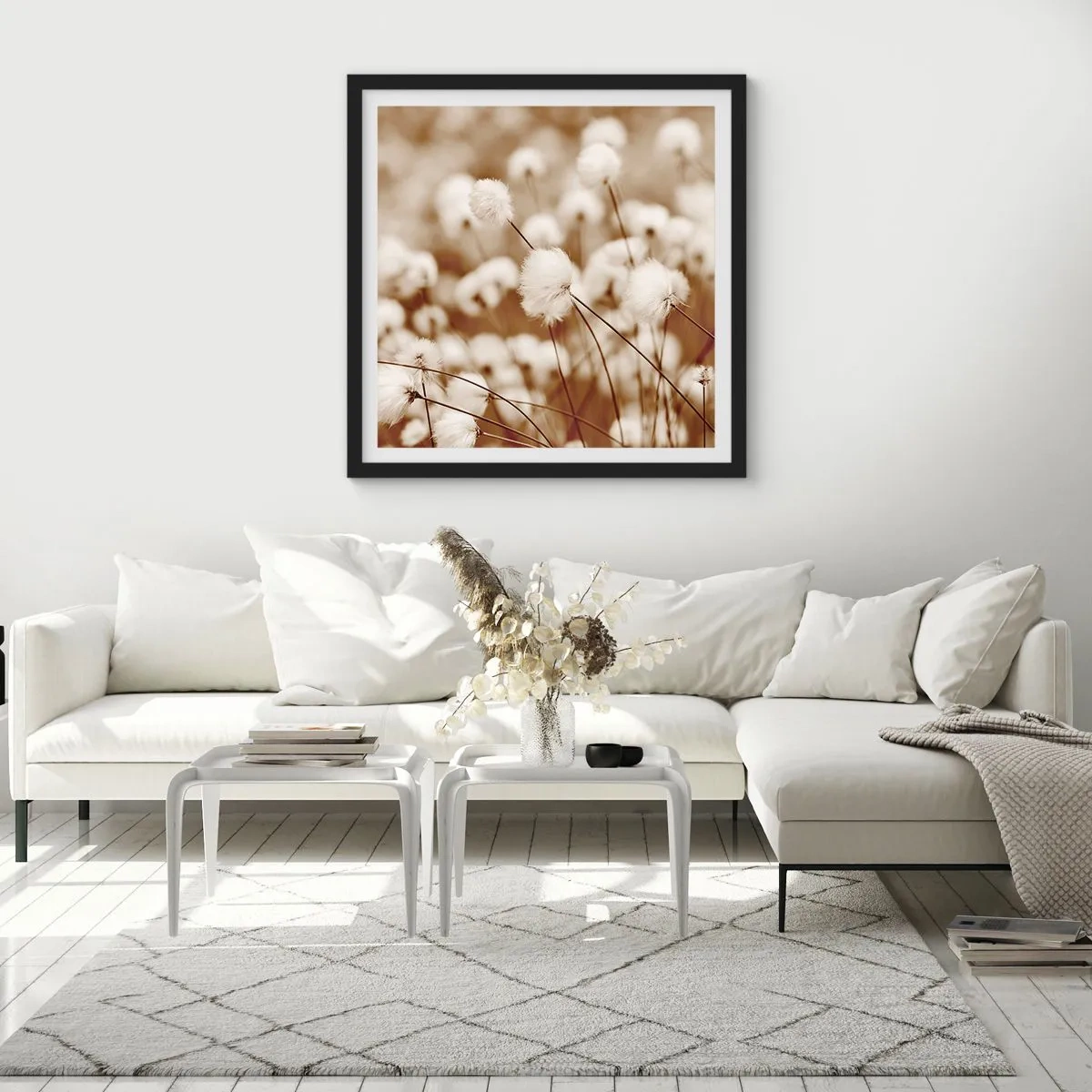 Plakát v černém rámu - Chlupatý lán - 60x60 cm