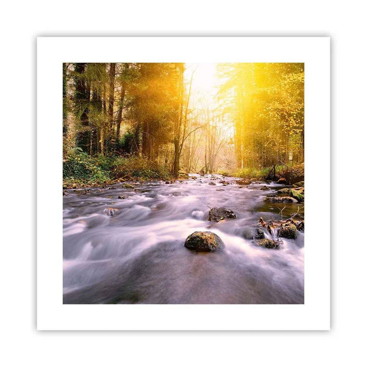 Plakát - Malachit ve stříbrně-zlaté podobě - 40x40 cm