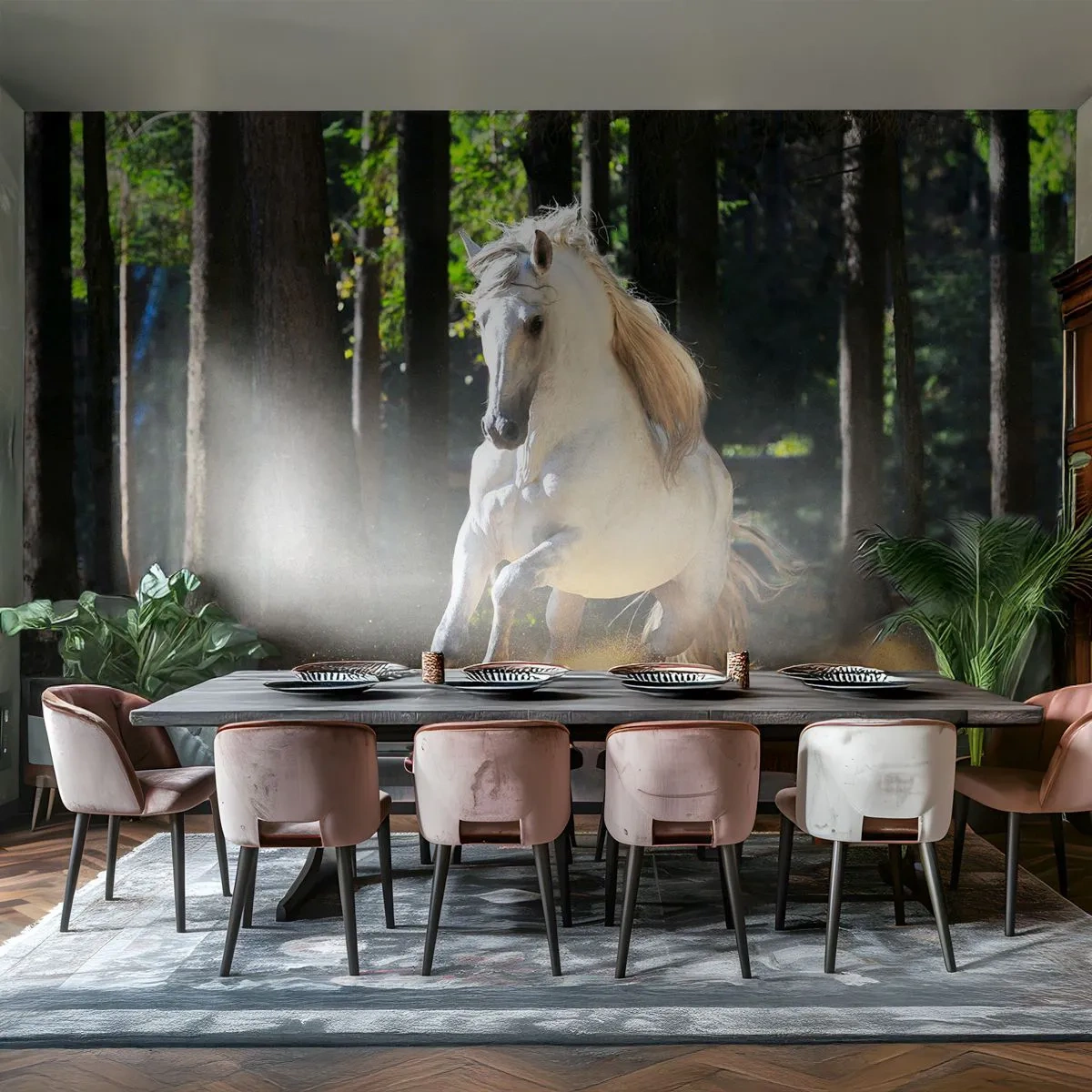 Fototapeta Standard Eco - Jako z fantasy románu - Zvířata, Kůň, Krajina - 350x256 cm