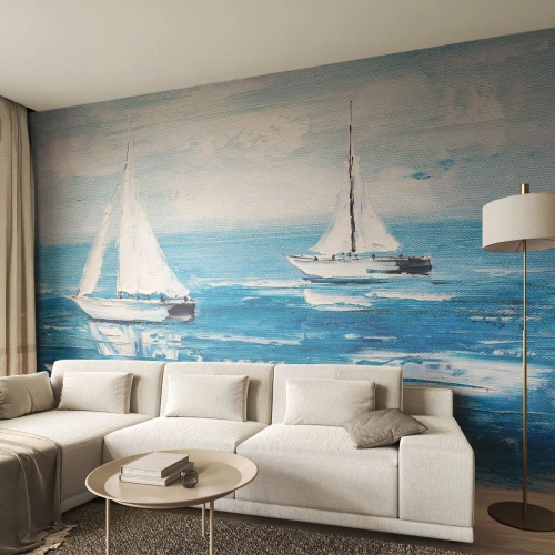 Fototapeta Premium Canvas - S přítelem po boku - Krajina, Plachetnice, Námořní - 450x315 cm